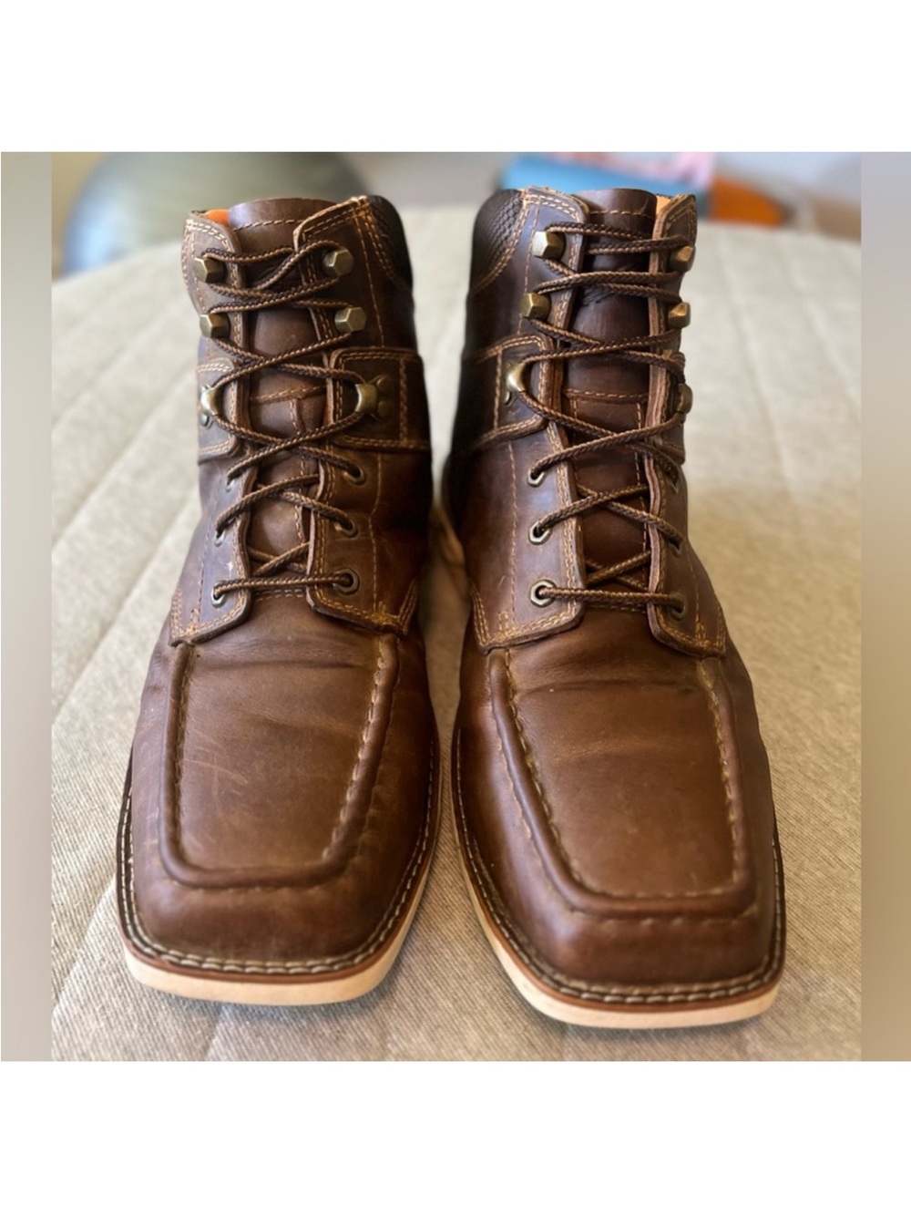 DOUBLE H Sz 13 Brown Leather 6” Phantom Rider Composite Toe Oil Slip Resistant - Picture 7 of 14